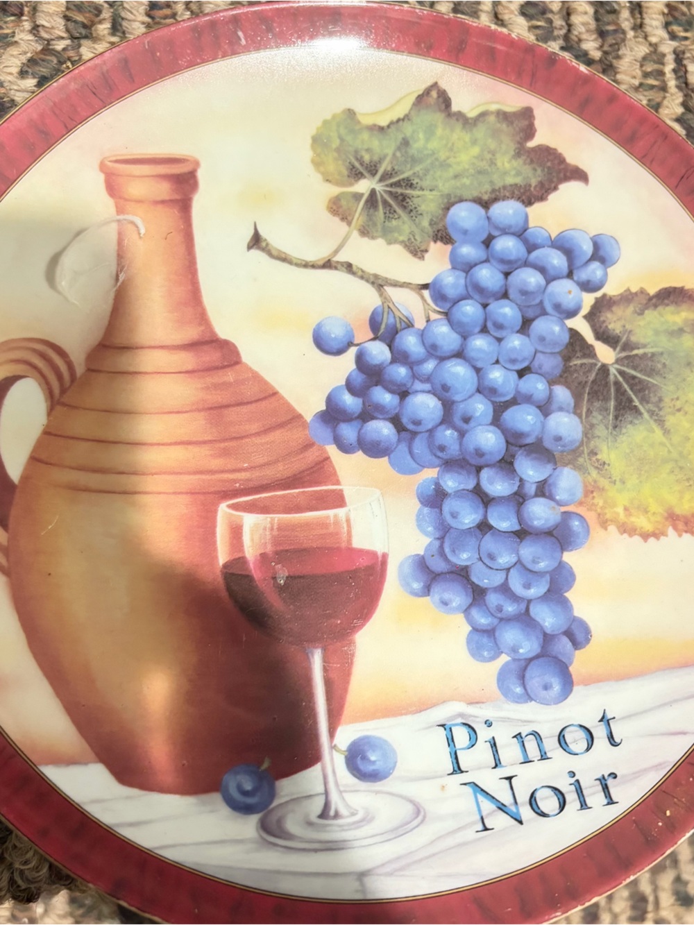 Blue Grape Still Life Wall Art Plate - Home Art